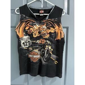Harley Davidson Dragon US 129 Womens Tank Top XL Smoky Mountain TN 2009